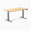 Desky Dual Bamboo Sit Stand Desk, Bamboo desktop, Space Gray frame