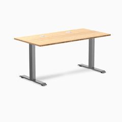 Desky Zero Bamboo Office Desk, Bamboo desktop, Space Gray frame