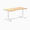 Desky Zero Ergo Edge Office Desk, Bamboo desktop, White frame