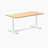 Desky Zero Bamboo Office Desk, Bamboo desktop, White frame