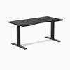 Desky Zero Ergo Edge Office Desk, Black desktop, Matte Black frame