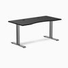 Desky Zero Ergo Edge Office Desk, Black desktop, Space Gray frame
