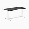 Desky Zero Ergo Edge Office Desk, Black desktop, White frame