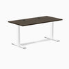 Desky Zero Bamboo Office Desk, Dark Bamboo desktop, White frame