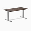 Desky Zero Rubberwood Office Desk, Dark Walnut desktop, Gray frame