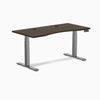 Desky Dual Ergo Edge Sit Stand Desk, Dark Bamboo desktop, Space Gray frame