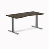 Desky Zero Ergo Edge Office Desk, Dark Bamboo desktop, Space Gray frame