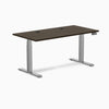 Desky Dual Bamboo Sit Stand Desk, Dark Bamboo desktop, Space Gray frame