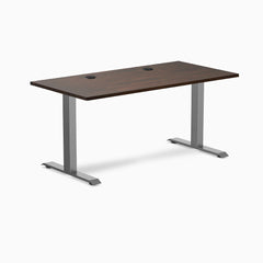 Desky Zero Rubberwood Office Desk, Dark Walnut desktop, Space Gray frame