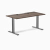 Desky Zero Scalloped Laminate Office Desk, Jarrah Legno desktop, Space Gray frame