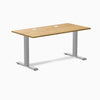 Desky Zero Rubberwood Office Desk, Light Oak desktop, Gray frame