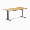 Desky Zero Rubberwood Office Desk, Light Oak desktop, Space Gray frame