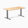 Desky Zero Rubberwood Office Desk, Natural Timber desktop, Space Gray frame
