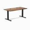 Desky Zero Hardwood Office Desk, Pheasantwood desktop, Matte Black frame