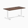 Desky Zero Rubberwood Office Desk, Red Walnut desktop, White frame