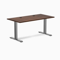 Desky Zero Rubberwood Office Desk, Red Walnut desktop, Space Gray frame