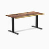Desky Zero Hardwood Office Desk, Saman desktop, Matte Black frame
