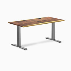Desky Zero Hardwood Office Desk, Saman desktop, Space Gray frame