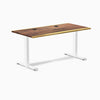 Desky Zero Hardwood Office Desk, Saman desktop, White frame