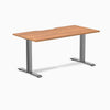 Desky Zero Scalloped Laminate Office Desk, Prime Oak desktop, Space Gray frame
