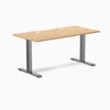 Desky Zero Scalloped Laminate Office Desk, Sublime Teak desktop, Space Gray frame