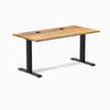 Desky Zero Hardwood Office Desk, Teak desktop, Matte Black frame