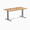 Desky Zero Hardwood Office Desk, Teak desktop, Space Gray frame