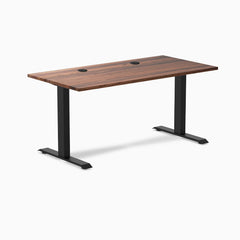 Desky Zero Hardwood Office Desk, Walnut desktop, Matte Black frame