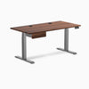Desky Dual Hardwood Standing Desk With Drawer, Walnut desktop, Space Gray frame
