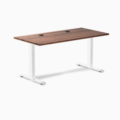 Desky Zero Hardwood Office Desk, Walnut desktop, White frame