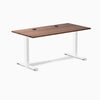 Desky Zero Hardwood Office Desk, Walnut desktop, White frame