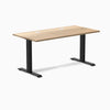 Desky Zero Hardwood Office Desk, White Ash desktop, Matte Black frame