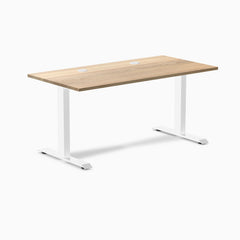 Desky Zero Hardwood Office Desk, White Ash desktop, White frame