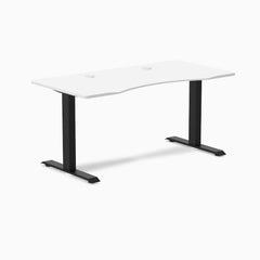 Desky Zero Ergo Edge Office Desk, White desktop, Matte Black frame