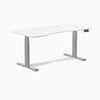 Desky Dual Ergo Edge Sit Stand Desk, White desktop, Gray frame