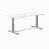 Desky Zero Ergo Edge Office Desk, White desktop, Gray frame
