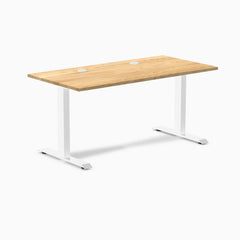 Desky Zero Hardwood Office Desk, White Oak desktop, White frame