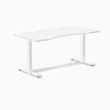 Desky Zero Ergo Edge Office Desk, White desktop, White frame
