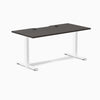 Desky Zero Scalloped Laminate Office Desk, Burnished Wood desktop, White frame