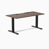 Desky Zero Scalloped Laminate Office Desk, Jarrah Legno desktop, Matte Black frame