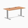 Desky Zero Scalloped Laminate Office Desk, Prime Oak desktop, Gray frame