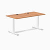 Desky Zero Scalloped Laminate Office Desk, Prime Oak desktop, White frame