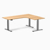 Desky L-shape standing desk select beech with space grey legs