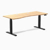Desky Dual Ergo Edge Sit Stand Desk, Bamboo desktop, Matte Black frame