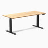 Desky Dual Bamboo Sit Stand Desk, Bamboo desktop, Matte Black frame