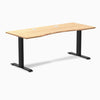 Desky Zero Ergo Edge Office Desk, Bamboo desktop, Matte Black frame