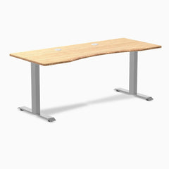 Desky Zero Ergo Edge Office Desk, Bamboo desktop, Gray frame