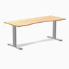 Desky Zero Ergo Edge Office Desk, Bamboo desktop, Gray frame
