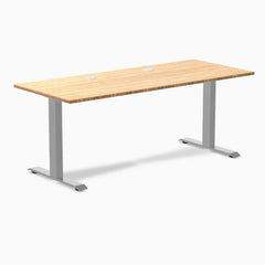 Desky Zero Bamboo Office Desk, Bamboo desktop, Gray frame