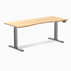 Desky Dual Ergo Edge Sit Stand Desk, Bamboo desktop, Space Gray frame